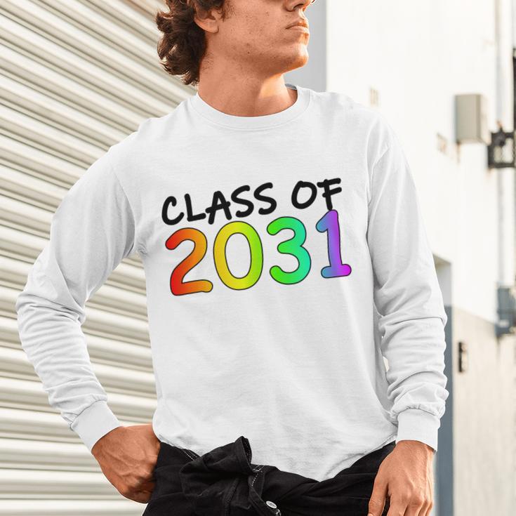 Class Of 2031 Pre-K -12th Grade Hand Prints Space Graduation Unisex Long Sleeve T-Shirt
