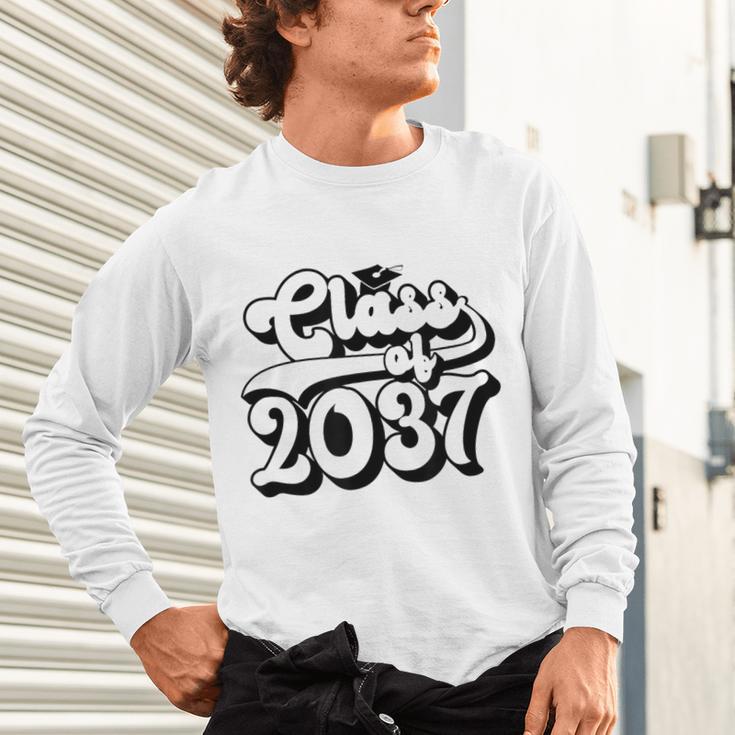 Class Of 2037 Senior Retro 2037 Grad Graduate Graduation Unisex Long Sleeve T-Shirt
