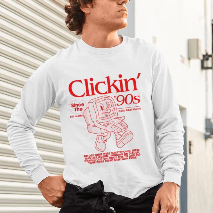Clickin' Since The 90s Retro Computer Nostalgia Unisex Long Sleeve T-Shirt