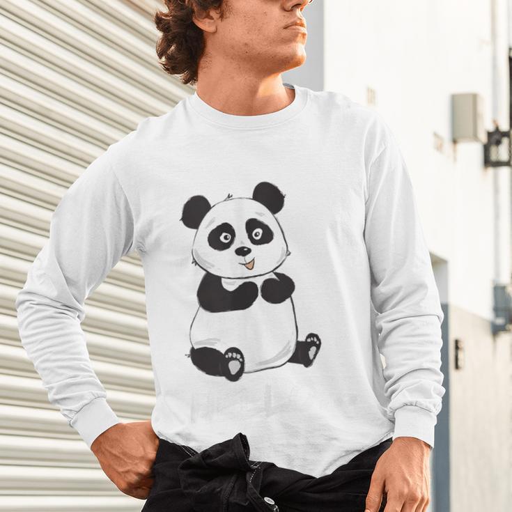 Cute Introvert Vibes – Panda Hello & Goodbye Unisex Long Sleeve T-Shirt
