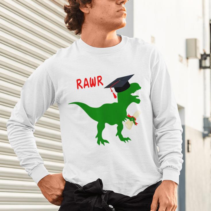 Dinosaur Rawr Diploma Graduate Graduation Unisex Long Sleeve T-Shirt
