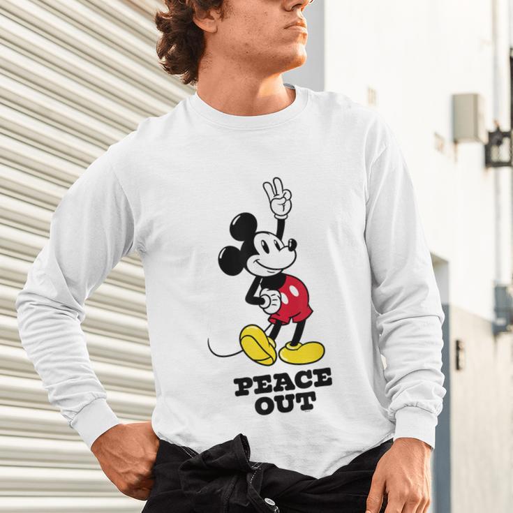 Disney Mickey Mouse Peace Out Totally Retro Graduation Unisex Long Sleeve T-Shirt