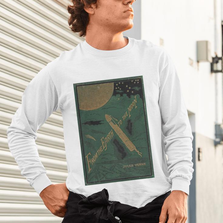 From The Earth To The Moon Book Cover 1874 Premium Unisex Long Sleeve T-Shirt