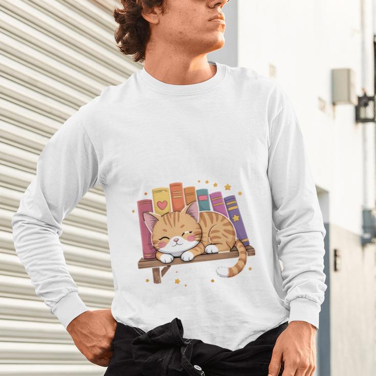 Easily Distracted By Cats And Books Cute Cat Sleeping Girls Unisex Long Sleeve T-Shirt Easily Distracted By Cats And Books Cute Cat Sleeping Girls Unisex Long Sleeve T-Shirt