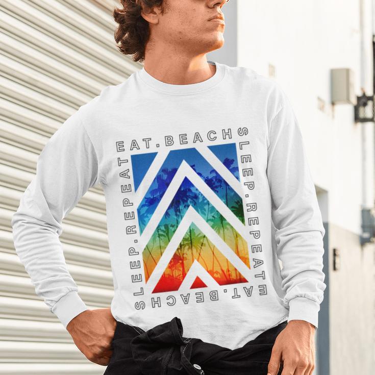 Eat Beach Sleep Repeat Summer Vacation Graduation Tees Men Women Kids Unisex Long Sleeve T-Shirt
