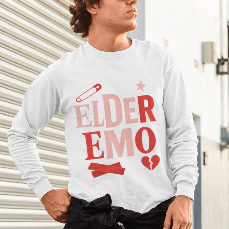 Elder Emo Retro Punk Typography Nostalgia Premium Tri-Blend Unisex Long Sleeve T-Shirt