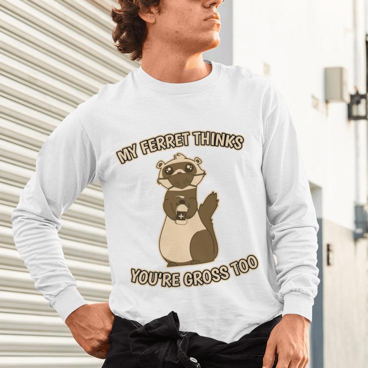 Ew People Ferret Saying Mask Introvert Ferrets Unisex Long Sleeve T-Shirt Ew People Ferret Saying Mask Introvert Ferrets Unisex Long Sleeve T-Shirt