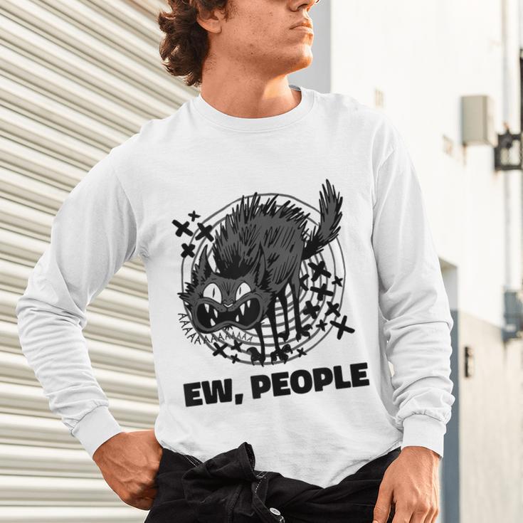 Ew People Introvert Cat Lover Crazy Cats Lady Unisex Long Sleeve T-Shirt