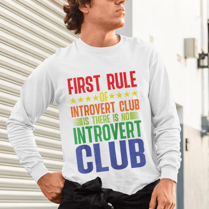 First Rule Of Introvert Club Is There Is No Introvert Club Raglan Baseball Tee Unisex Long Sleeve T-Shirt First Rule Of Introvert Club Is There Is No Introvert Club Raglan Baseball Tee Unisex Long Sleeve T-Shirt