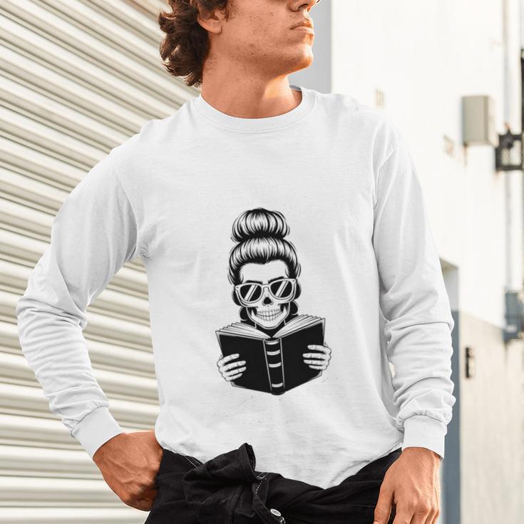 Good Girls Read Bad Books Skeleton Unisex Long Sleeve T-Shirt