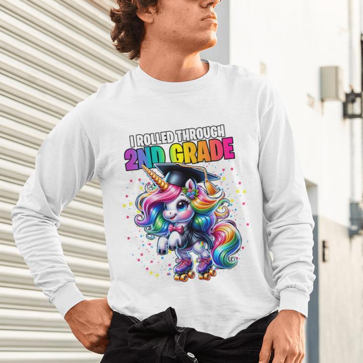 Graduation 2nd Grade Unicorn Roller Skate Girls Grad Unisex Long Sleeve T-Shirt