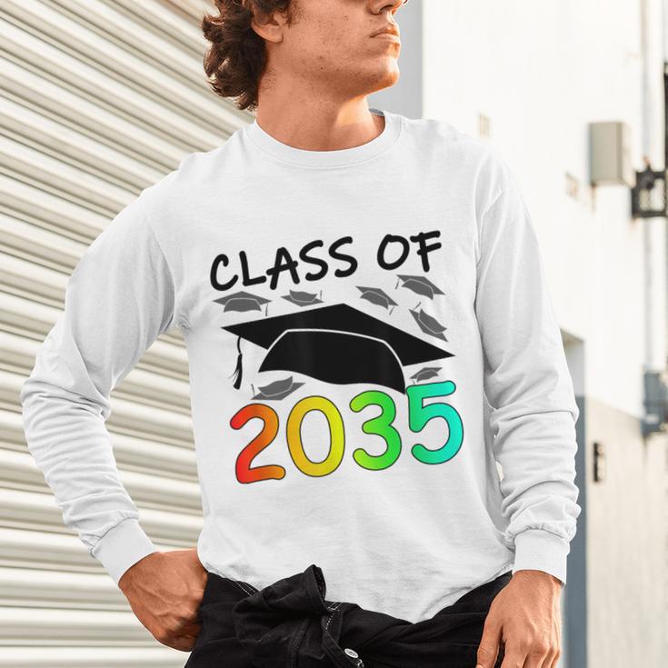 Graduation Class Of 2035 Hand Prints Space Pre-K -12th Grade Unisex Long Sleeve T-Shirt