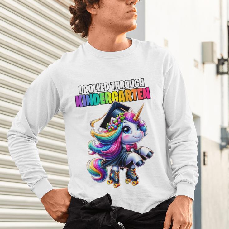 Graduation Kindergarten Unicorn Roller Skate Girls Grad Unisex Long Sleeve T-Shirt