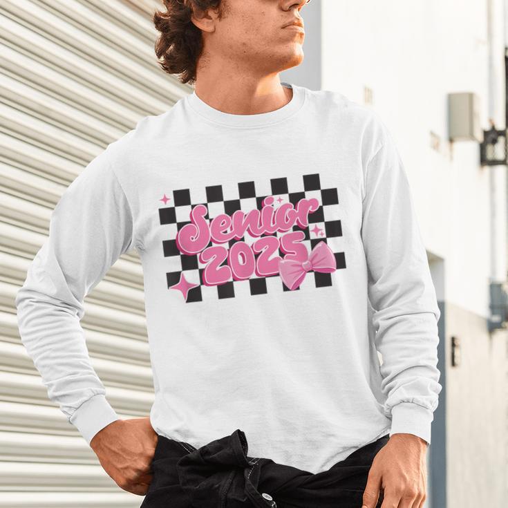 Groovy Senior Class Of 2026 Coquette Pink Bow Graduation Unisex Long Sleeve T-Shirt