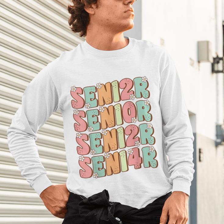 Groovy Senior Graduation Cute Groovy Senior Class Of 2024 Unisex Long Sleeve T-Shirt