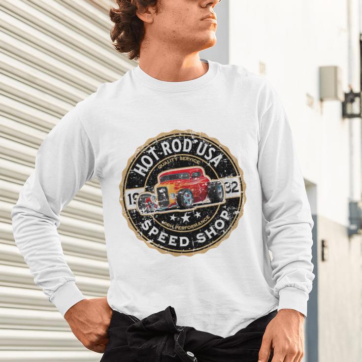 Hotrod Custom Car Automotive Nostalgia Distressed Premium Tri-Blend Unisex Long Sleeve T-Shirt