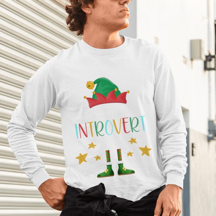The Introvert Elf Christmas Family Matching Fun Xmas Top Unisex Long Sleeve T-Shirt