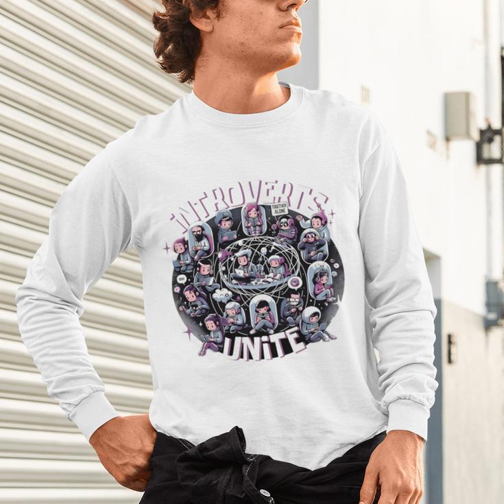 Introverts Unite Quirky Solitude Unisex Long Sleeve T-Shirt Introverts Unite Quirky Solitude Unisex Long Sleeve T-Shirt