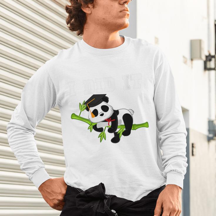 I Did It Kawaii Panda With Graduation Cap Diploma Unisex Long Sleeve T-Shirt