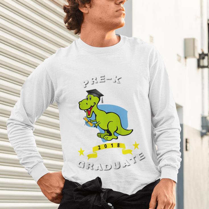 Kids Dinosaur Pre-K Graduation TShirt Kids Preschool Graduation Unisex Long Sleeve T-Shirt