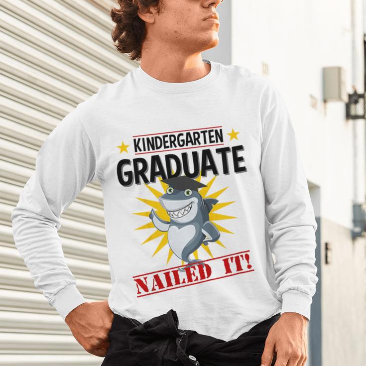 Kids Kindergarten Nailed It Shirt 2019 Shark Graduation Tee Unisex Long Sleeve T-Shirt