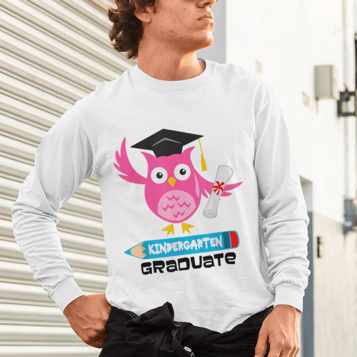 Kindergarten Graduation Tee Shirt Pink Owl T-Shir Unisex Long Sleeve T-Shirt