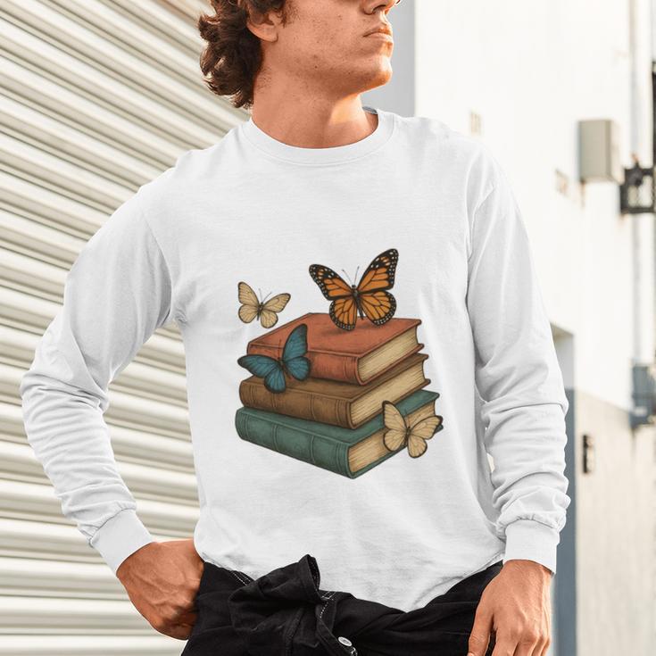 Life Is Better With Butterflies And Books Cute Butterfly Unisex Long Sleeve T-Shirt