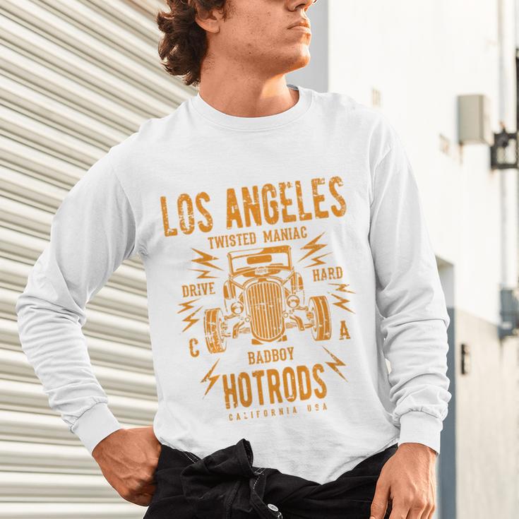 Los Angeles Hotrods Automotive Nostalgia Distressed Premium Tri-Blend Unisex Long Sleeve T-Shirt