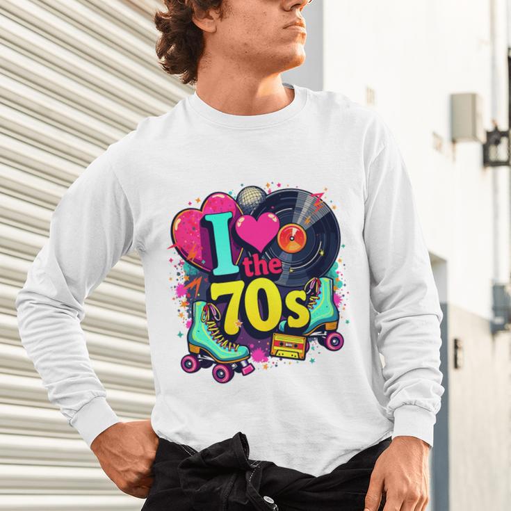 I Love The 70s Vintage Cassette Roller Vinyl Nostalgia 70s Premium Tri-Blend Unisex Long Sleeve T-Shirt