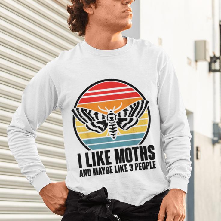 I Like Moths And Maybe 3 People Insect Moth Lovers Introvert Unisex Long Sleeve T-Shirt
