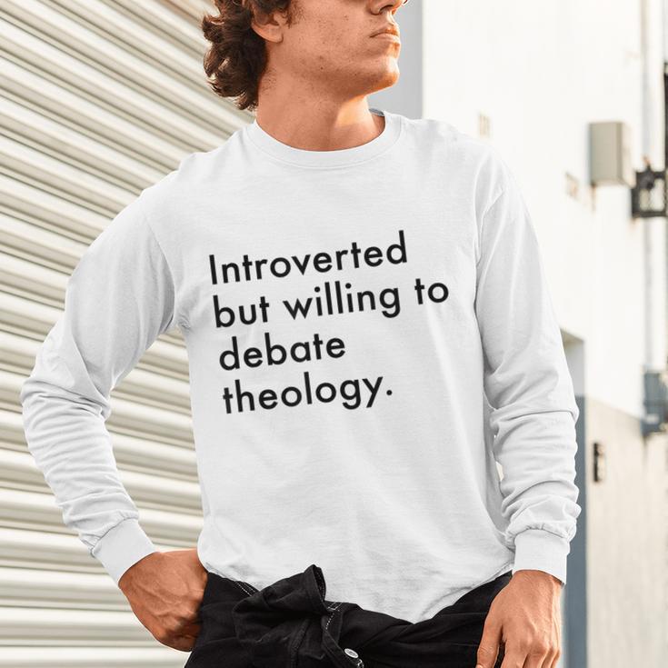Theology Introvert Christian Conversation Starters Unisex Long Sleeve T-Shirt Theology Introvert Christian Conversation Starters Unisex Long Sleeve T-Shirt