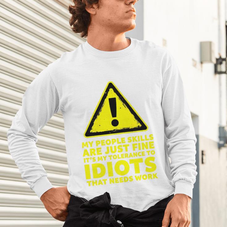 My People Skills Are Just Fine Sarcastic Introvert Premium Tri-Blend Unisex Long Sleeve T-Shirt