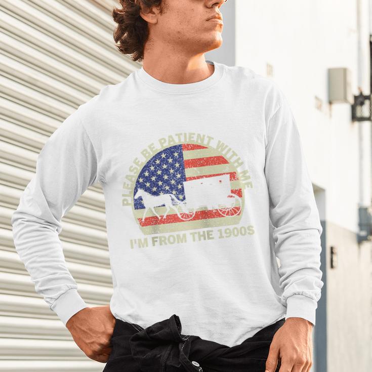 Please Be Patient With Me I'm From The 1900s Dad Vintage Raglan Baseball Tee Unisex Long Sleeve T-Shirt