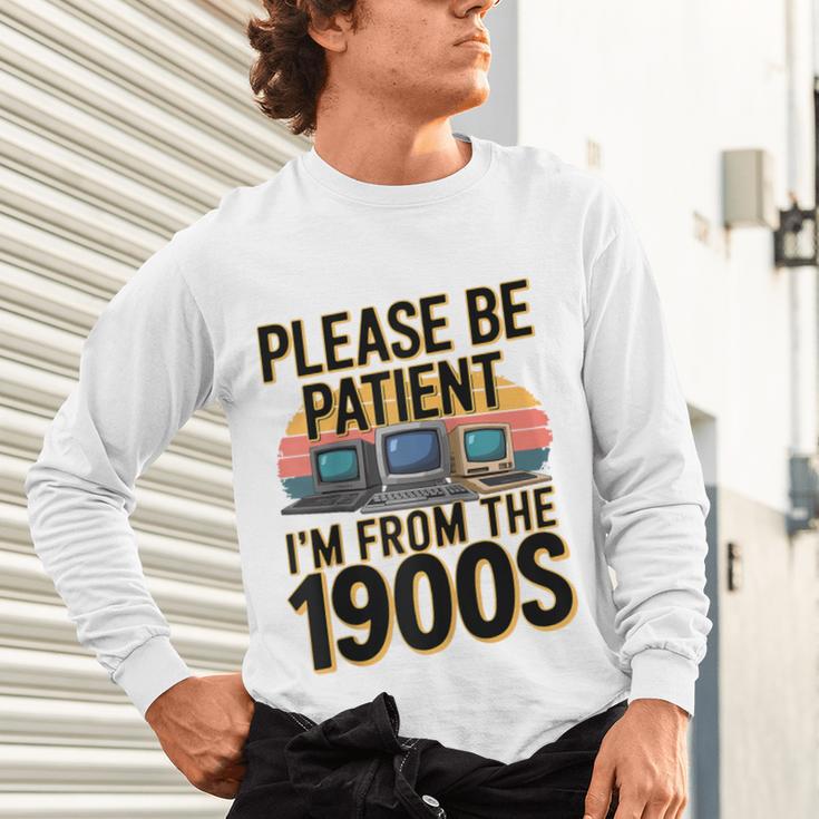 Please Be Patient I'm From The 1900s Retro Computer Raglan Baseball Tee Unisex Long Sleeve T-Shirt