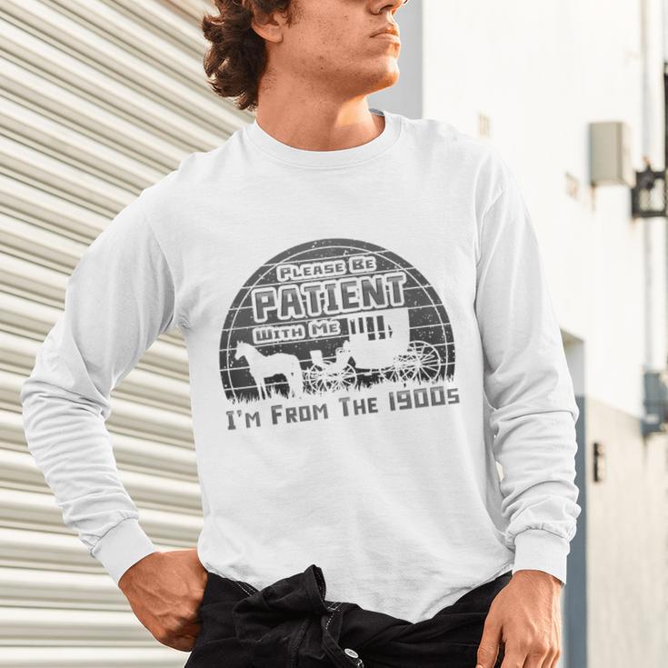 Please Be Patient With Me I'm From The 1900s Vintage Retro Raglan Baseball Tee Unisex Long Sleeve T-Shirt