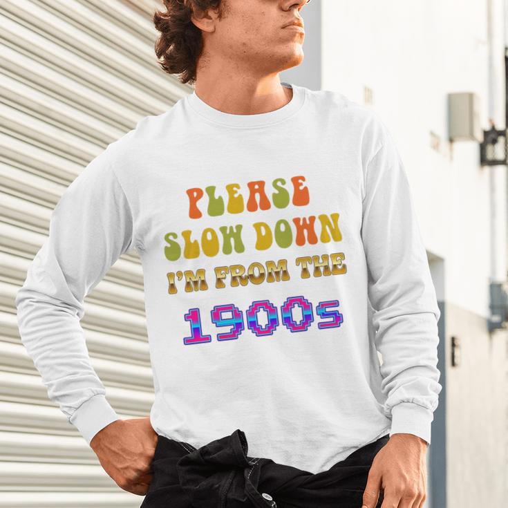 Please Slow Down I'm From The 1900s Retro Vintage 70 Premium Tri-Blend Unisex Long Sleeve T-Shirt