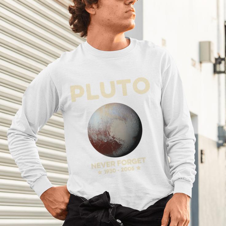 Pluto Never Forget 1930-2006 Planet Space Science Nostalgia Premium Tri-Blend Unisex Long Sleeve T-Shirt