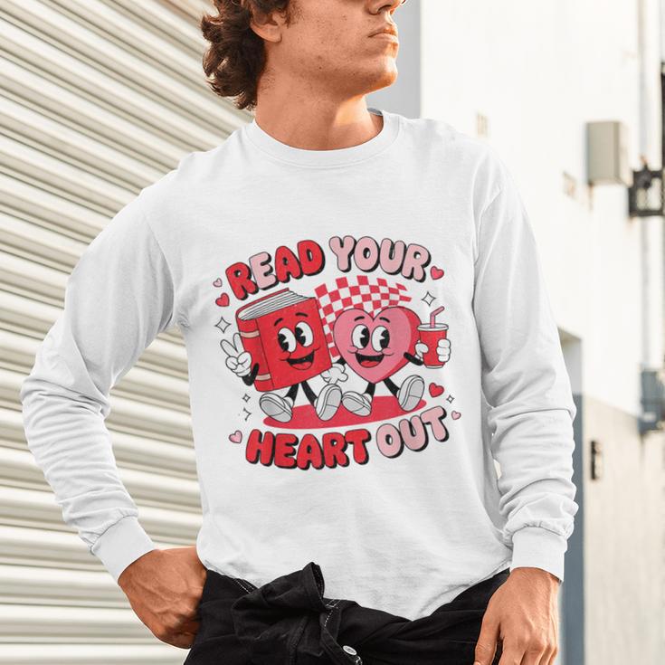 Read Your Heart Out Valentine's Day Retro Teacher Bookish Unisex Long Sleeve T-Shirt Read Your Heart Out Valentine's Day Retro Teacher Bookish Unisex Long Sleeve T-Shirt