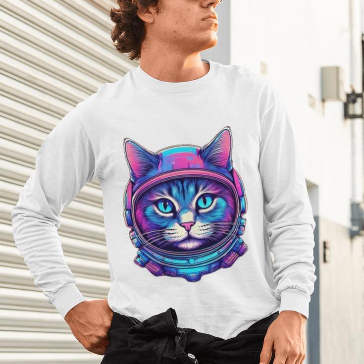 Retro 80s Cat In Space Suit Nostalgia Cat Vintage Astronaut Unisex Long Sleeve T-Shirt Retro 80s Cat In Space Suit Nostalgia Cat Vintage Astronaut Unisex Long Sleeve T-Shirt
