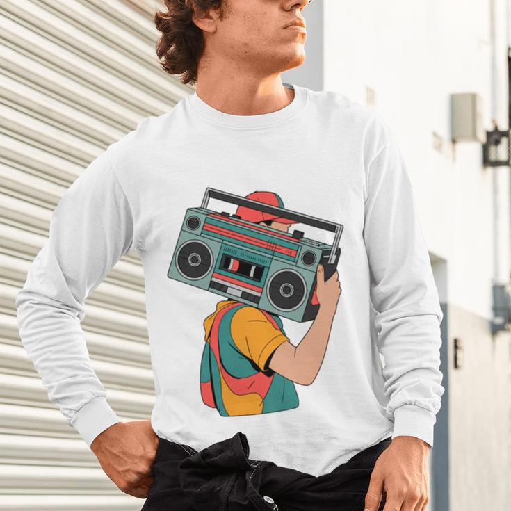 Retro 90s Boombox Nostalgia Party For Music Lovers Men Women Unisex Long Sleeve T-Shirt