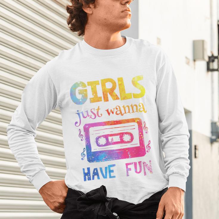 Retro Girls Just Wanna Have Fun Nostalgia 1980s 80's Premium Tri-Blend Unisex Long Sleeve T-Shirt