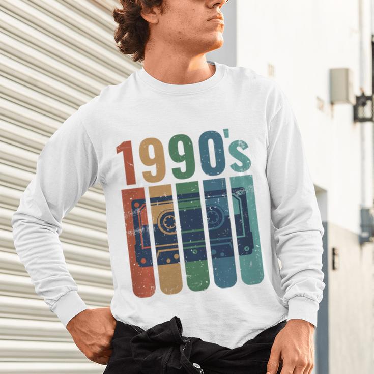 Retro Nineties Style Audio Tape Nostalgia Year 1990 Premium Tri-Blend Unisex Long Sleeve T-Shirt