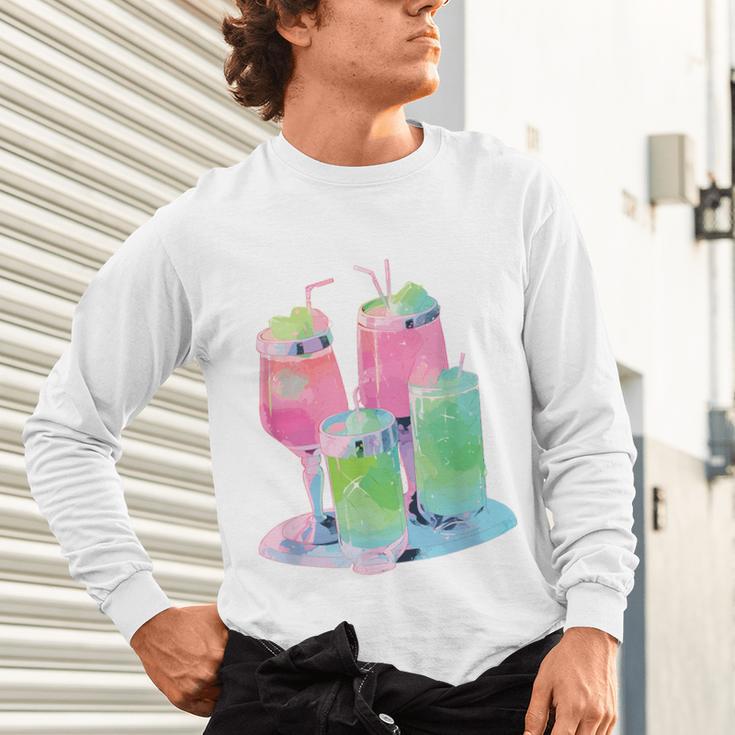 Retro Soft Drinks 80s 90s Nostalgia Cute Anime Aesthetic Tee Unisex Long Sleeve T-Shirt