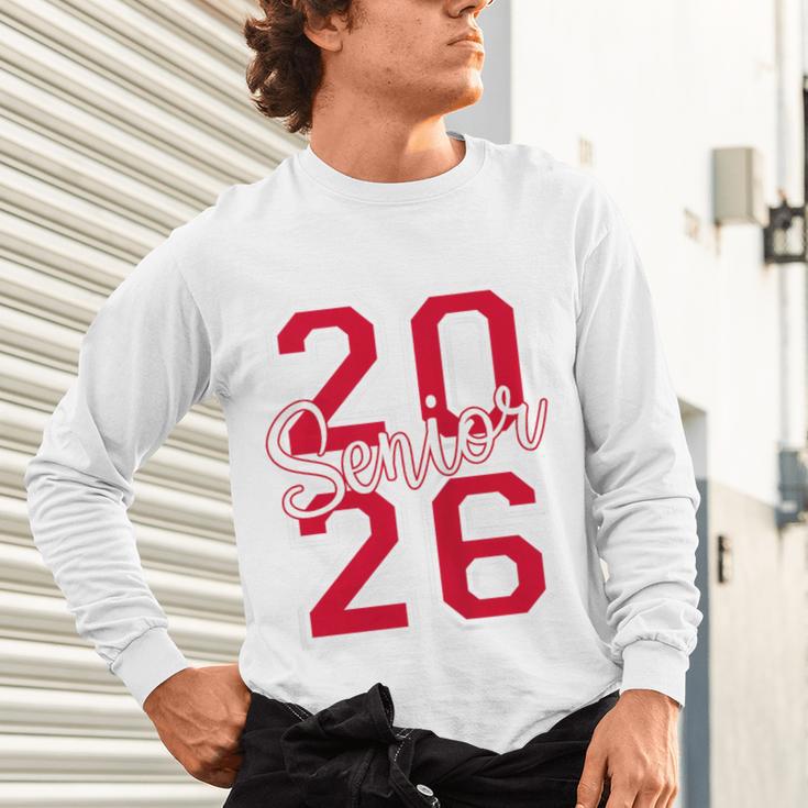 Senior 2026 Graduation Varsity Red Letters On The Back Unisex Long Sleeve T-Shirt