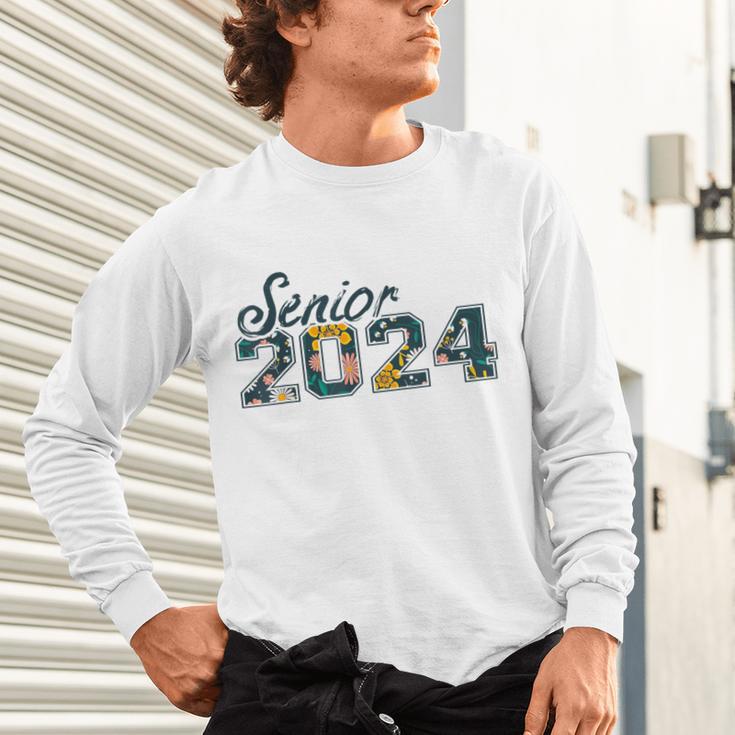 Senior Graduation Class Of 2024 Cute Senior 2024 Flowers Unisex Long Sleeve T-Shirt