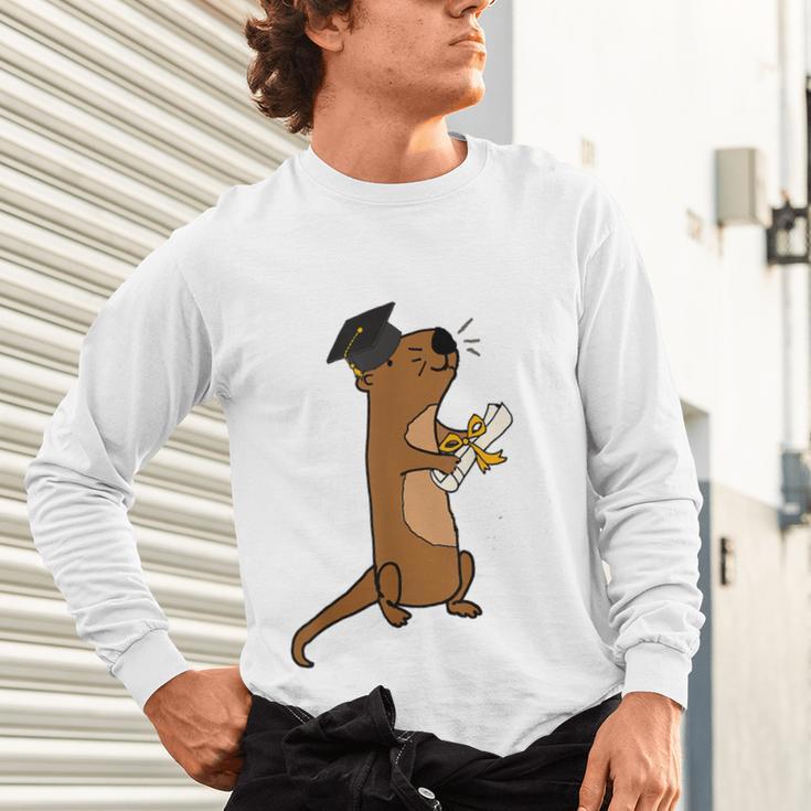 SmileteesGrad Cute Sea Otter Graduation T-Shirt Unisex Long Sleeve T-Shirt