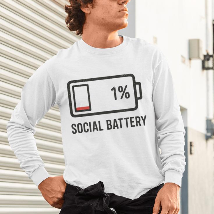 Social Battery 1 Shirt Introvert Anti Social Tee Gif Unisex Long Sleeve T-Shirt Social Battery 1 Shirt Introvert Anti Social Tee Gif Unisex Long Sleeve T-Shirt