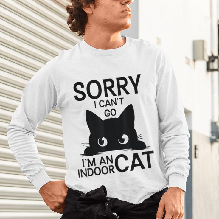 Sorry I Can't Go I'm An Indoor Cat Introvert Cats Unisex Long Sleeve T-Shirt