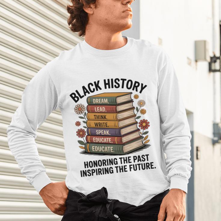 History Month Teacher Reading Book Lover Floral Stack Premium Tri-Blend Unisex Long Sleeve T-Shirt