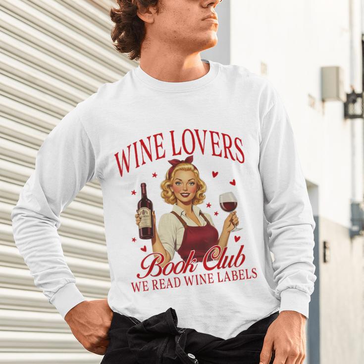 Valentine’s Day Wine Lovers Book Club We Read Wine Labels Unisex Long Sleeve T-Shirt